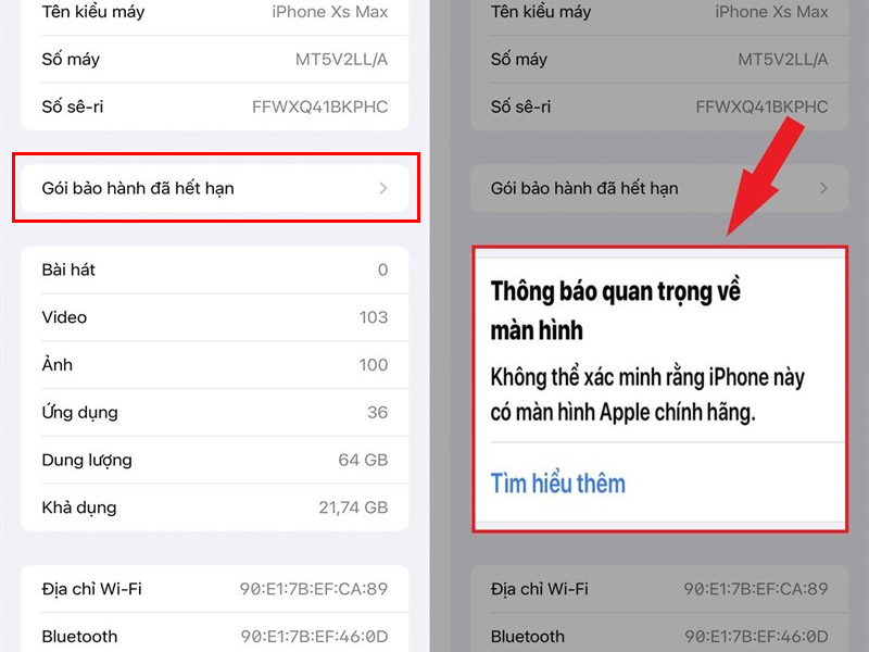 Cách nhận biết iPhone đã thay màn hình giới thiệu
